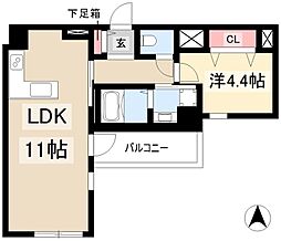 ザ・レジデンスパーク栄 1LDKの間取図画像