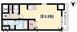 glanz ワンルームの間取図画像
