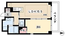 プルミエイムーブル 1LDKの間取図画像
