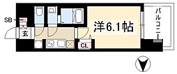 プレサンス大須観音フィエスタ 1Kの間取図画像