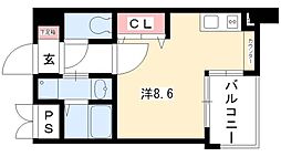 CITYSPIRENagoya-Osu ワンルームの間取図画像