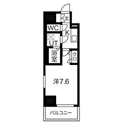 エスリード栄ラ・ヴィ 1Kの間取図画像