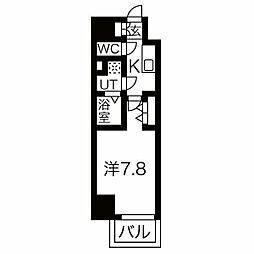 エスリード金山リュクス 1Kの間取図画像