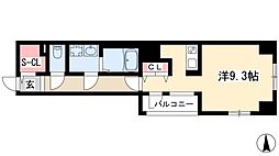エイペックス名古屋鶴舞公園前 1Kの間取図画像