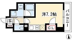 スクエアアパートメント ワンルームの間取図画像