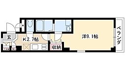 メゾン・ド・シエル 1Kの間取図画像