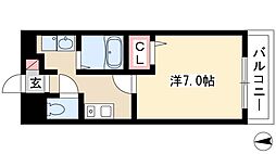 ルミエール 1Kの間取図画像