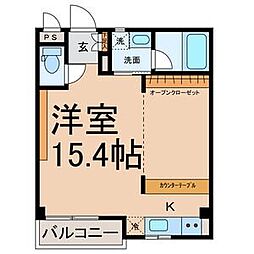 ブローバルコート名西 ワンルームの間取図画像