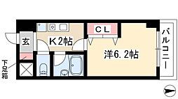 フィール大須 1Kの間取図画像