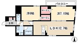 ベルカーサ西大須 2LDKの間取図画像