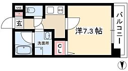 エコロジー栄レジデンス 1Kの間取図画像