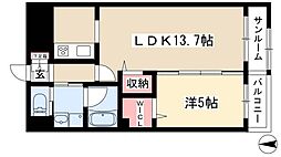 あいさきがけ 1LDKの間取図画像