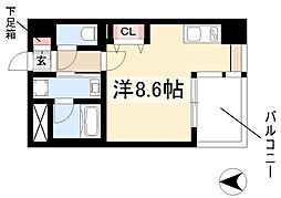 CITYSPIRENagoya-Osu ワンルームの間取図画像