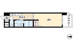 エクセルシオール栄 1DKの間取図画像