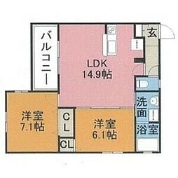 STクラシカル 2LDKの間取図画像