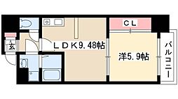 ベレーサ葵 1LDKの間取図画像