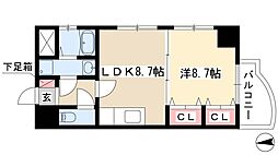 アビタシオン葵 1LDKの間取図画像