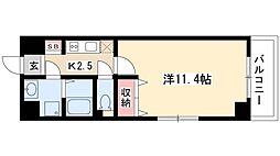 クピットガーデン千代田 1Kの間取図画像