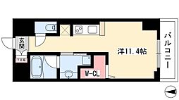 御幸レジデンス丸の内 ワンルームの間取図画像