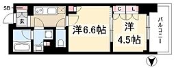 プレサンス名駅南ブリエ 2Kの間取図画像