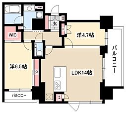グランドメゾン名駅三丁目 2LDKの間取図画像