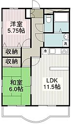 エルグラン 2LDKの間取図画像