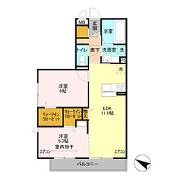 グランメール 2LDKの間取図画像