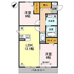 メゾン・ファミーユ 2LDKの間取図画像