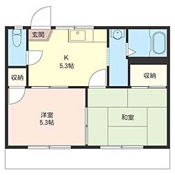 コーポ新井 2Kの間取図画像