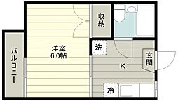 ベルゾーネ永和 1Kの間取図画像