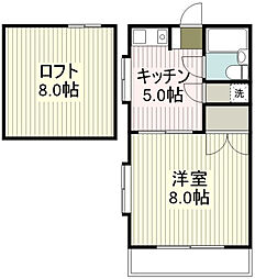 メゾンドマミ 1Kの間取図画像