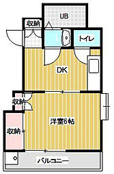 EXCEL富士見 1DKの間取図画像