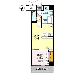 エマリーグレース 703 1LDKの間取図画像