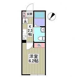 ルアネス上福岡 1Kの間取図画像