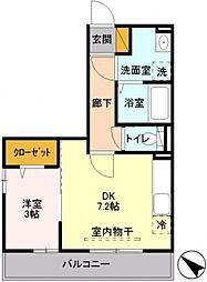 ソラーレ 1DKの間取図画像