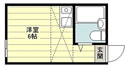 ウィンド上福岡 1Kの間取図画像