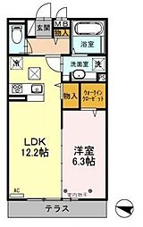 ラ・フレーズ川越 1LDKの間取図画像