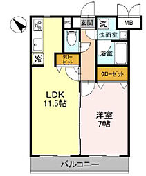 リラッサーレ 1LDKの間取図画像