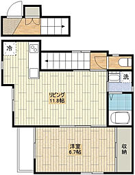 カラー 1LDKの間取図画像