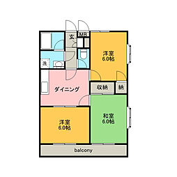 ウォームパレス 3DKの間取図画像