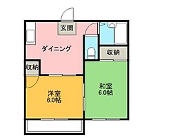 ドエル大野・B 2DKの間取図画像