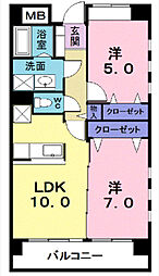 エレガントコンドミニアム 2LDKの間取図画像