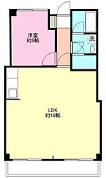 シオン上福岡 1LDKの間取図画像