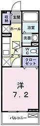 ジュネスふじみ野 1Kの間取図画像