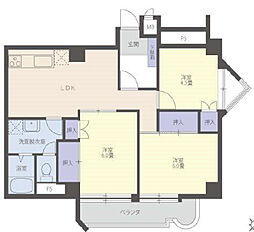 パールハイツ上福岡 3LDKの間取図画像