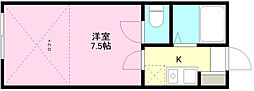 ハイツ幹 ワンルームの間取図画像
