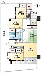 サンシティ緑丘 4LDKの間取図画像