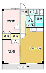 ファミーユワカマツ 2LDKの間取図画像