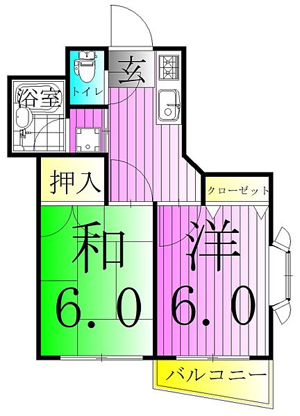 東京都足立区小台２丁目(賃貸マンション2K・2階・35.23㎡)の写真 その2