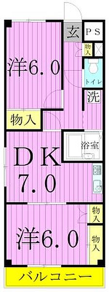 東京都足立区千住桜木２丁目(賃貸マンション2DK・3階・48.68㎡)の写真 その2